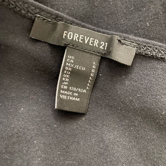 Forever 21 Black Ribbed High Neck Crop Tank Top - Size L - Picture 4 of 4